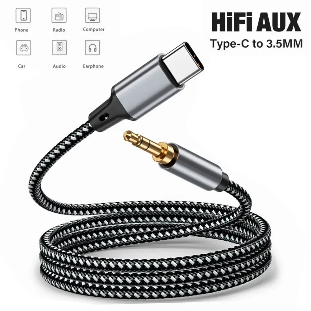 1m 1.5m 2m USB CŸ - 3.5mm  AUX ̺ DAC USB-C   (޴   HIFI ׷   Ŀ)